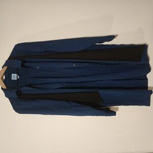 Blue and Black Button-Up Dress